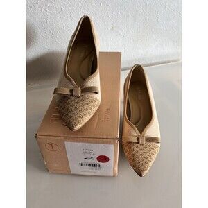 VIVAIA Kitten Heel Knit Pumps Cream Ivory Size 36 with Original Box